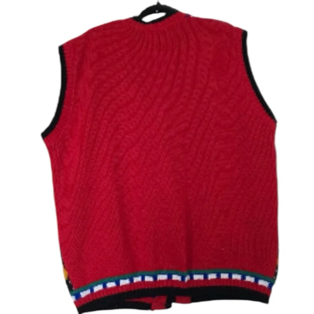Vintage Avon Style Christmas Sweater Vest Women's 1X/2X Snowmen Santa Gifts Ugly
